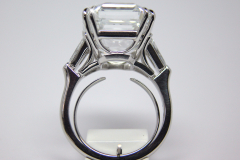 10.55 Carats Asscher Cut Diamond 3 Stone Ring