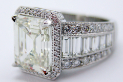 6.45 Carats Em. Cut Diamond Engagement Ring
