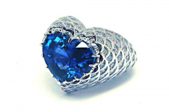 Heart Shape Sapphire Lace Ring