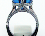 Heart Shape Sapphire Split Shank Ring