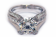 Tripple Shank Bridge Engagement Ring