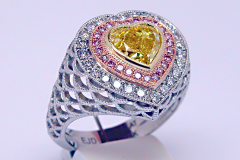 Vivid Yellow Heart Shape Diamond Ring