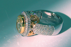 Yellow Oval Diamond with Scrolls
