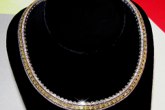 Yellow Princess Cut Diamond Necklace