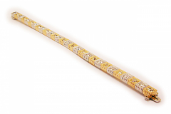 Yellow Radiant White Round Diamonds Bracelet